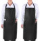 Gotega 2 Pack Waterproof Rubber Vinyl Apron, 40 Inch Heavy Duty Chemical Resistant Lab Apron Butcher Apron Adjustable Bib for Dishwashing Kitchen Cooking Drawing Black with 2 Pockets