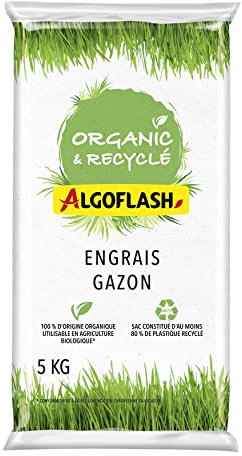 ALGOFLASH Organic & Recyclé Engrais Gazon, 5 kg, UAB, AGAZRECY5