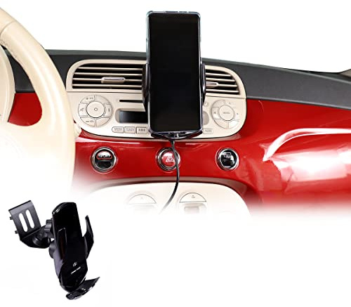 JONKOKO Handyhalterung aus Aluminiumlegierung, Armaturenbrett, Lüftungsschlitz, Handyhalterung für Fiat 500 2010–2015, GPS-Navigationshalterung für alle Handys (Stil B)