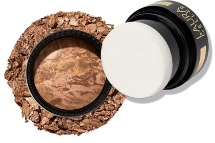 LAURA GELLER NEW YORK Award-Winning Baked Balance-n-Brighten To Go Travel Size Color Correcting Powder Foundation - Tan - Buildable Light to Medium Coverage - Demi-Matte Natural
