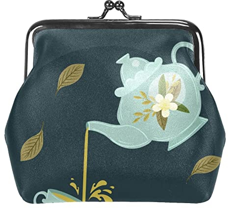 Small Buckle Coin Purse Traditional Chinese Teapot Teacup Pouch Kiss-Lock Clasp Change Purse Wallets