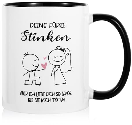 Lustiger Tassen für Männer - Kreative Geschenkidee für den Valentinstag für Freund - Mit personalisierter Sprüchen Deine Fürze Stinken aber ich liebe dich- Sinnvolles Geschenk