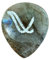 Wambooka Handgefertigtes Plektrum aus seltenem Stein für Gitarre mit anatomischem Fußabdruck (Nivo Picks Rare Stones – Blue Ocean Transparent)