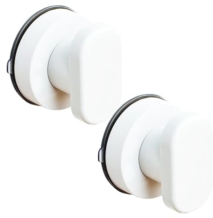 2 Pièces Poignées de Porte à Ventouse, Poignée à Ventouse, Poignée à Ventouse Blanc, Convient Aux Armoires, Portes en Verre, Tiroirs, Couvercle de Toilette(Blanc)