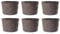 Jinfa 6er-Set Miniteich Pflanzkübel aus Kunststoff in Weinfassoptik bottich Blumenkübel | Farbe: Eiche | Design: Barrique | Ø 36 cm
