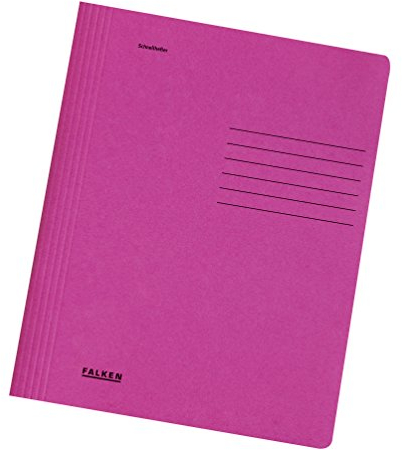 Original Falken 100er Pack Schnellhefter Intensivfarben. Made in Germany. Aus Recycling-Karton für DIN A4 kaufmännische und Behördenheftung Pastell-Farbe pink Hefter ideal für Büro und Schule