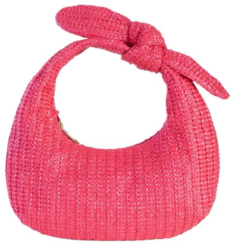 ARVALOLET Damen Handtasche aus geknotetem Stroh mit Schleife, tasche for formelle Anlässe und Partys