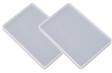 Leliafleury 2Pcs Silicone Coaster Molds Rectangle Tray Resin Molds Transparent Coaster Mould for DIY Coasters, Cups Mats, Tray