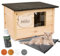 Katzenhaus aus Holz, Katzen Haus mit Dach, Katzenhütte für Draussen Outdoor, 57 x 47 x 33 cm, Kratzbaum Winterfest Wetterfest, Isolierte Schutzhütte, MIT KATZENNAME