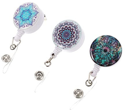 COHEALI 1 Satz Einfache Mandala-schaltfläche Ausweishalter-clip Karten Zubehör Arzt-abzeichenrolle Visitenkarten Halterung Gescannt Praktischer Ausweishalter Taschen-abzeichen-clip Abs 3st