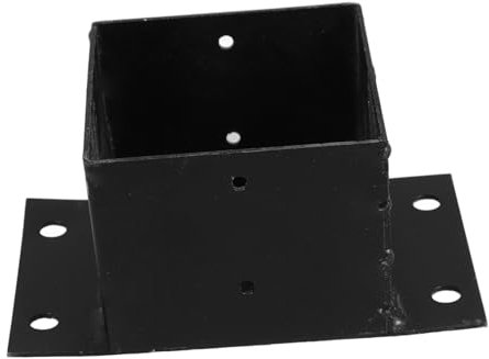 OSALADI Outdoor Fence Base Cable Holders Fence Post Adjustable Column Protector Railing Post Cover Plate Stainless Steel Post Protector Railing Anchors Bases Steel Post Base Black Iron
