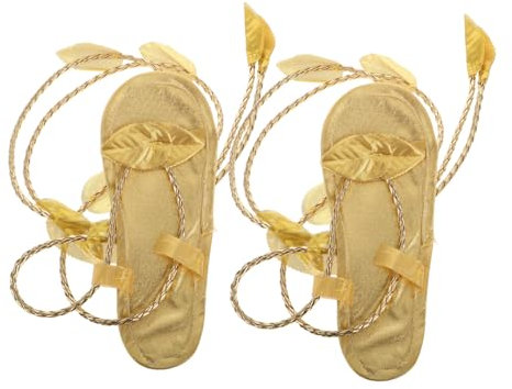 Abaodam Goldene Göttinnen-Sandalen mit Beinwickel Griechische Sandalen für Männer Kostümzubehör Medusa Göttinnen-Sandalen für Damen Kostüme Halloween-Schuhe