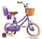 RULLY 16 Donna Fahrrad für 4 5 6 7 Jahre alte Kleinkinder und Mädchen, 16 Kinderfahrrad mit Stützrädern und Korb, Retro-Stil in Lila
