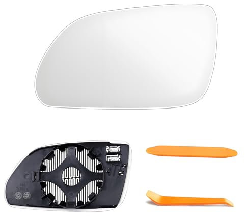 HAFRILY Links Spiegelglas Ersatz, für VW Polo 2005-2009 UND Skoda Oktavia (1Z3/1Z5)2004-2013 Spiegelglas Beheizbar, Asphärischer Rückspiegel, ABS-Seitenspiegelglas