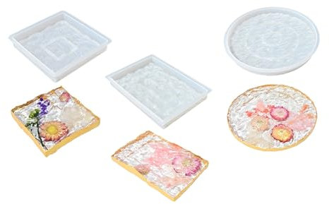 Uqezagpa Tisch-Display-Tablett, Silikonform, leicht zu lösen, Tischplatte, Wasserwellen-Displayplatte, Harzform, handgefertigt