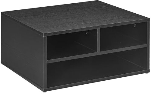 HOMCOM Mobile Porta Stampante con 3 Scomparti Aperti, Mobile Stampante per Documenti da Ufficio e Studio Compatto a 2 Livelli, 47x40x22.5 cm, Nero