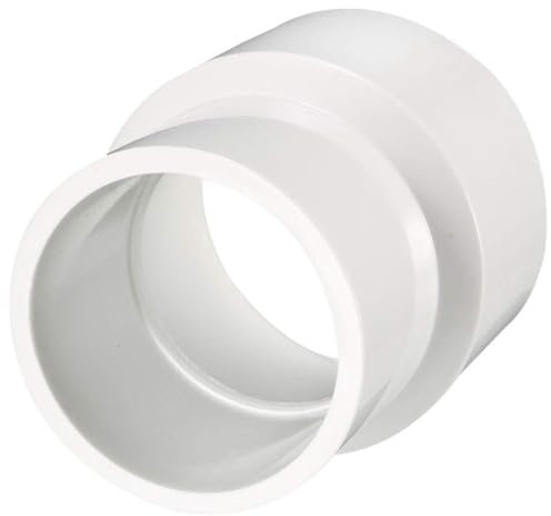 TA-VIGOR 2Pcs PVC DWV Reducing Coupling, 50mm x 40mm Socket Pipe Fitting Adapter for Duct Reducer and Water Supply Plumbing Systems, White