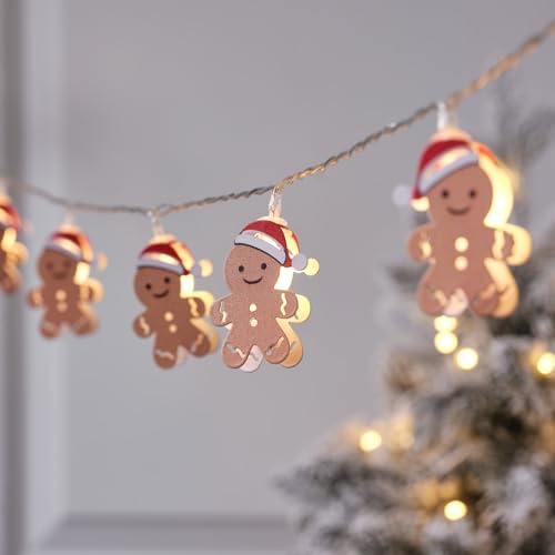 Lights4fun 10 Nostalgic Christmas LED Gingerbread String Lights