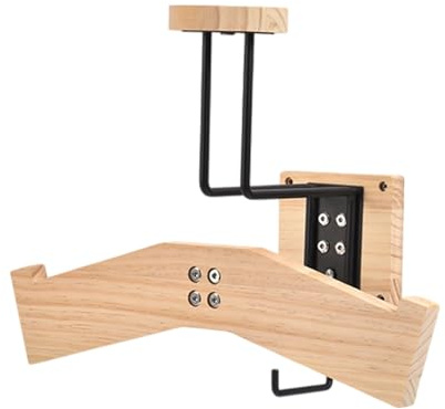 ZYMIADOU Wall Mounted Rack For Motorcycle Gear Solid Wood Storage Shelf With Antislip Hooks Motorcycle Helmets Holder Wall Mount