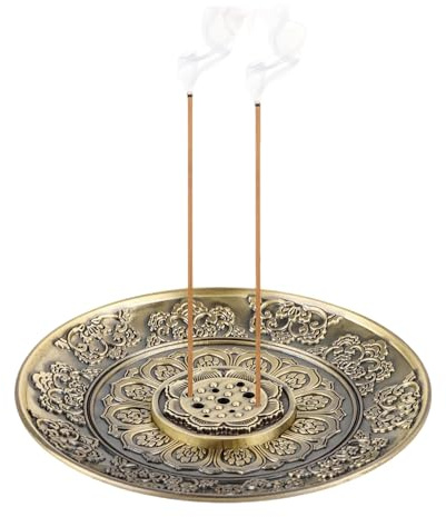 Ruvan - Soporte para varillas de incienso de loto, quemador de incienso, ideal para decoración del hogar, plato soporte para varillas de incienso, para meditación y yoga