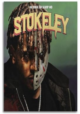 Skimaske The Slump God, Albumcover, signiert limitiert, Musikalbum-Cover, Pop-Hip-Hop-Rap-Sänger, Star, Musikposter, ästhetische Leinwand, Wandkunst für Mädchen und Jungen, Teenager