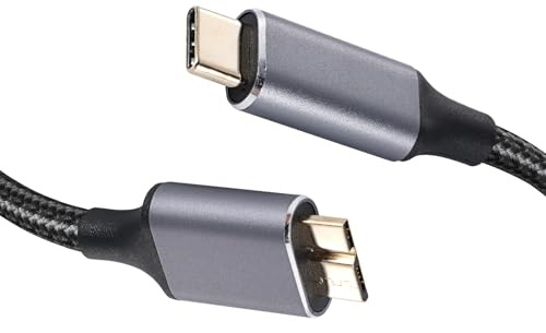 LUIRSAY Micro B auf USB C Kabel 10 Gbps, USB C auf Micro USB 3.1 Nylon Datenkabel für Externe Festplatte, Kompatibel mit HDD Gehäuse, Kamera, Laptop (0,5 m)