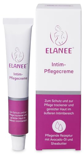 ELANEE Intim-Pflegecreme mit Milchsäure bei trockener, gereizter Haut | Pflegecreme für trockene, gereizte Haut im äußeren Intimbereich | 20 ml | Mit Panthenol und Sheabutter | Made in Germany