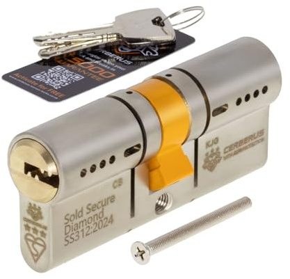 CERBERUS TS007 3-Star Euro Cylinder SSD Door Lock - 40/40 (80mm)