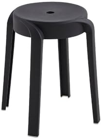 Home Deluxe Hocker NIVO – Stapelbar, Schwarz (8er Set) | Platzsparende Sitzhocker für Küche, Wohnzimmer & Garten