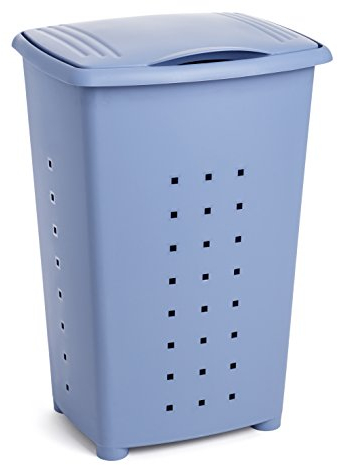 TATAY Millenium Cesto para Ropa Sucia con Tapa, 60 l de Capacidad, Plástico Polipropileno, Color Azul, Medidas 43 x 35,5 x 64 cm