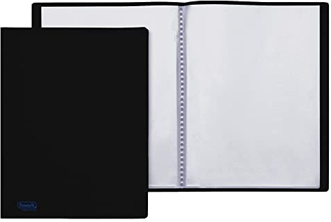 Favorit, Portalistino, 60 Buste Lisce, 22 x 30cm, Nero
