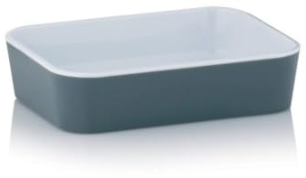 Kela 22922 Seifenschale Nora aus Kunststoff in Grau/Weiß, Plastik, 12 x 9 x 3 cm