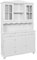 AltoBuy Laurie - Buffet Vaisselier 5 Portes 3 Tiroirs Bois Massif Vernis Blanc