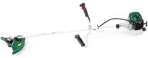 Webb WEBC43 43cc Straight Shaft, 2-Stroke Petrol Brushcutter and Lawn Edger, Twin Cutter Heads, Anti-Vibration Cowhorn Handle - 2 Year Guarantee