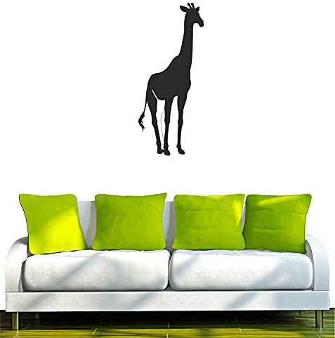 Indigos UG - Wandtattoo Wohnzimmer - Wandaufkleber Giraffe Afrika Tier Dschungel Wüste 80x34, schwarz w040 - Aufkleber Kinderzimmer Schlafzimmer Küche Badezimmer Büro Dekoration