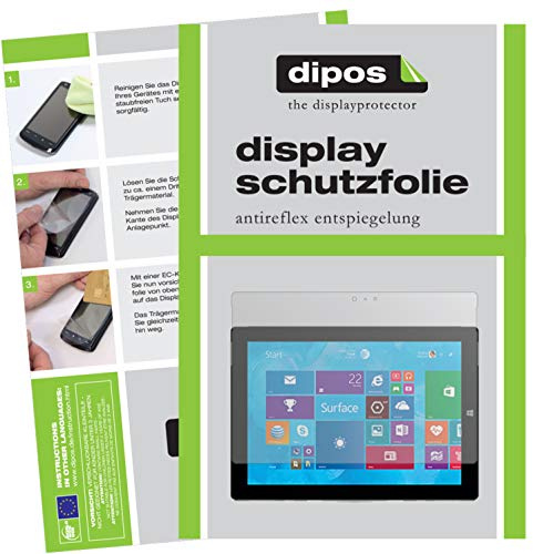 dipos 2x Displayschutzfolie matt für Microsoft Surface 3 (10,8 Zoll) | Antireflex, entspiegelnd, passt perfekt, Ultra-Dünn, kratzfest, blasenfrei, Fingerprint-kompatibel, selbstklebend