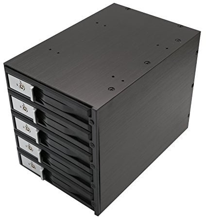 Syba 5-Bay Tray Less 3.5-Inch SATA/SAS Hard Drive Internal Enclosure with Independent Power Control Switch and LED Indicator - Black