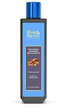 Blue Nectar Aceite de masaje para aliviar el dolor con aceites naturales de clavo, canela y mahanarayan | Productos de aceite ayurvédico para el alivio orto del dolor en las articulaciones, el dolor