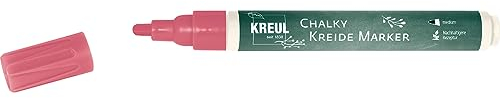 KREUL 22713 - Chalky Kreidemarker Medium, Cozy Red, mit formstabiler Rundspitze ca. 2 - 3 mm, matte, non - permanente Flüssigkreide, zum Zeichnen auf Tafeln, Memoboards oder Glasoberflächen