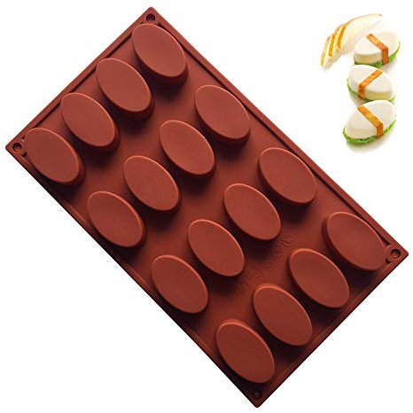 JasCherry Moule en silicone Pour Muffins, Cupcake, Chocolat, Pudding Et Gelée - Ellipse