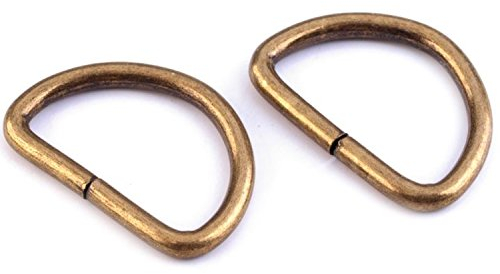 BIG-SAM - 90035 - D-Ringe/D-Halbringe - 5, 10, 25, 50 oder 100 Stück - Farbe: Silber (Nickel) (5 Stück, Altmessing)