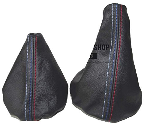 Schaltsack und Handbremsmanschette aus Leder mit Nähten in M3-Optik von The Tuning Shop