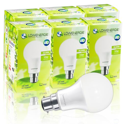 LOWENERGIE LED Light Bulbs 10W Bayonet B22 Warm White 3000K A60 GLS Lamps – Pack of 3 Energy-Saving Everyday Lighting [Energy Class F]