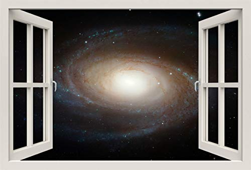 Unified Distribution Spiralgalaxie - Messier 81 - Wandtattoo mit 3D Effekt, Aufkleber für Wände und Türen Größe: 92x61 cm, Stil: Fenster