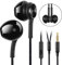 GUUVOR Auriculares Antrauditivos con Micrófono de Alambre, Deportivos Magnéticos, Aislamiento Acústico, Graves Potentes, Auriculares con Puerto Jack de 3,5 mm Negro