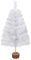 VEYLIN Mini sapin de Noël artificiel avec support en bois 80 branches Blanc 60 cm