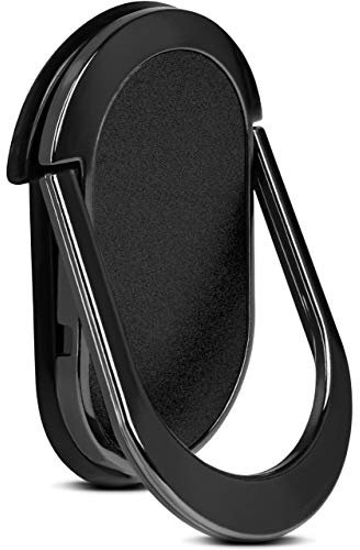 ONEFLOW Flip Loop Fingerhalterung für alle Samsung Serien - Handy Ring mit integriertem Magnet und Ständer, Halter Griff, Smartphone Fingerhalter, Schwarz