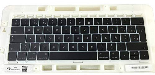 OLVINS Reemplazo SP Juego de Teclas en español Teclas QWERTY alemanas para MacBook Pro Retina 13 15 '' A1706 A1707 Teclas en español