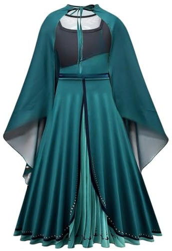 Lito Angels Prinzessin Königin Abenteuerprinzessin Krönung Kostüm Kleid für Kinder Mädchen, Krönungskleid Verkleidung, Grün