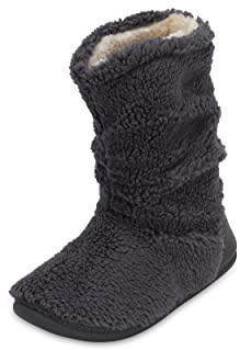 Polar Men's Fur Lined Slouch Boots, Cozy Winter Boot Slippers | Cozy Slouch Style with Soft Fur Lining and a Relaxed Ruched Shaft provide warmth and comfort for casual winter days at home.